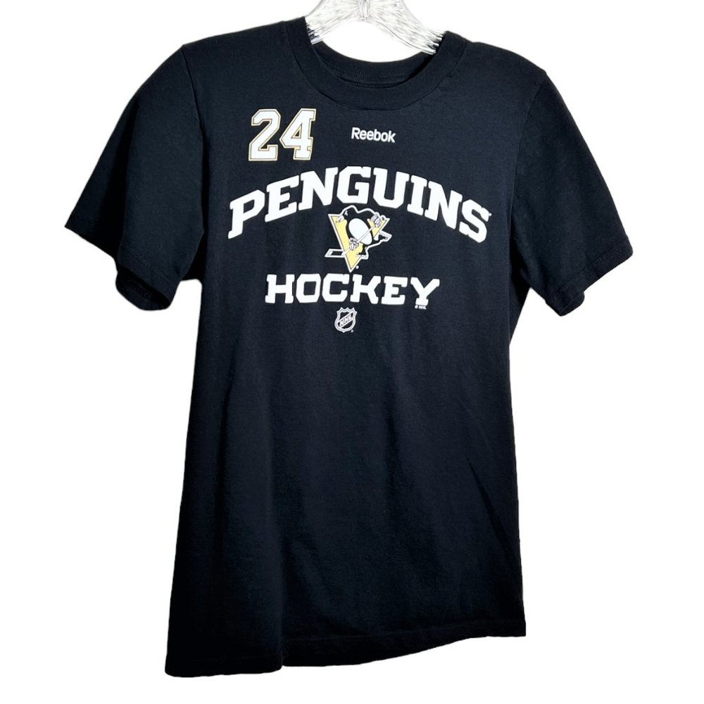 Men's Reebok NHL Pittsburgh Penguins Hockey #24 Cooke 100% Cotton, Size S